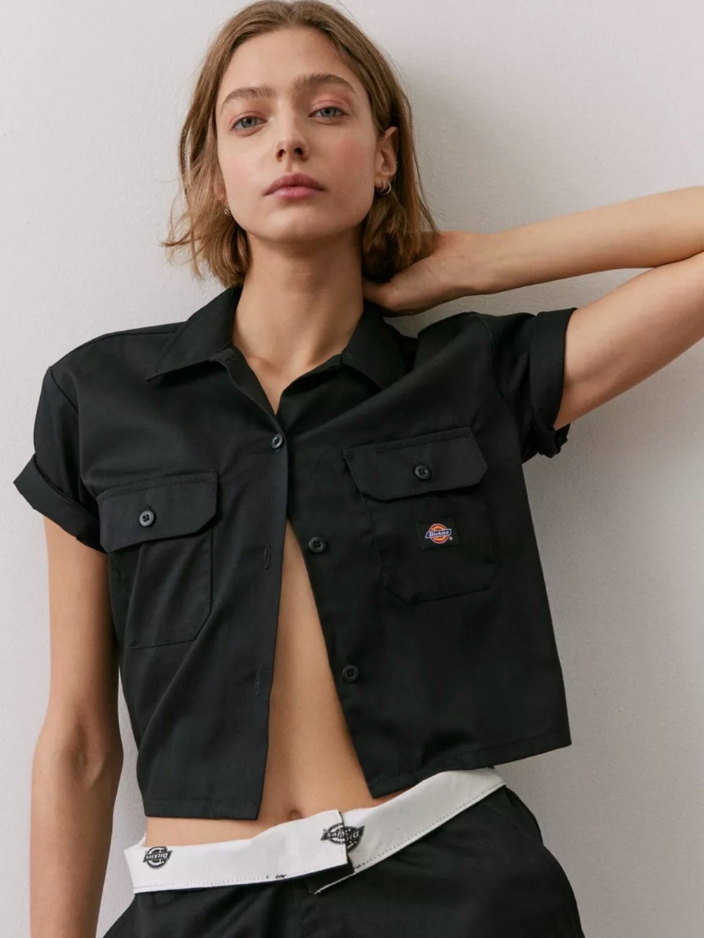 Dickies Cropped Short Sleeve Work Shirt (M)